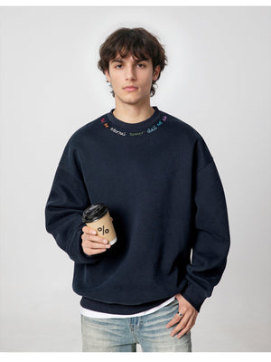 Liber Autumn Men's Embroidered Pattern Letter Sweatshirts