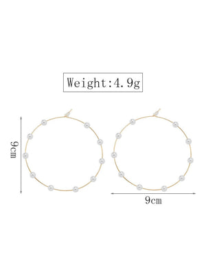 Exaggerated And Unique Round Pearl Earrings