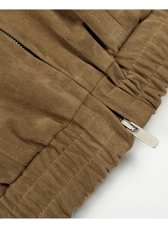 Old Money Style Draping Loose Faux Suede Lapel Jackets