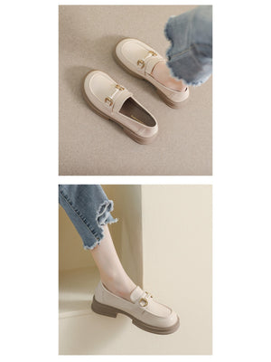 Liber Spring and Autumn Thick-soled Metal Buckle Women's Loafers