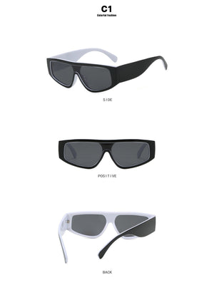 Lunettes de soleil élégantes à blocs de couleur