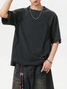 Color-blocked Mesh Patchwork Letter Print T-shirts