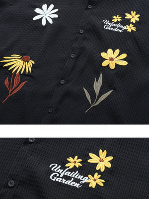 Retro Cityboy Flower Embroidery Shirts