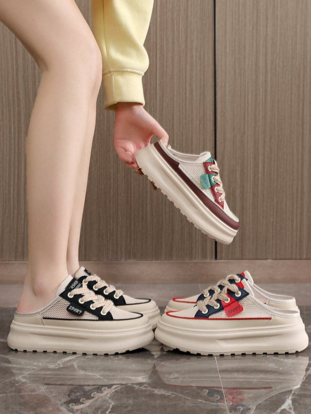 Colorblock Thick-soled Women's Casual Sports Shoes