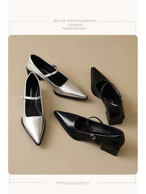 Liber Spring and Autumn Metallic Women's Mary Jane Shoes