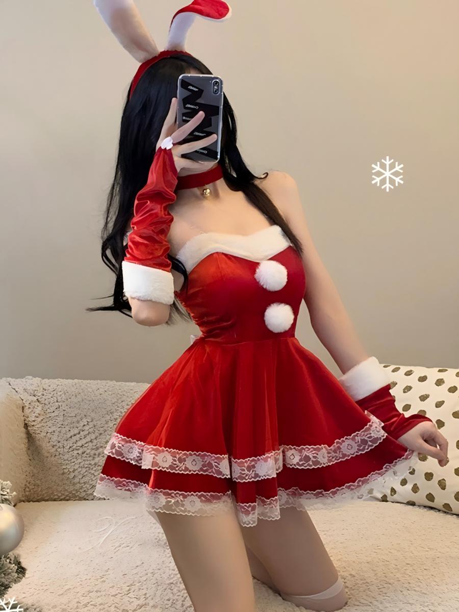 Christmas Bunny Girl Costume Cosplay Multi-piece Sets