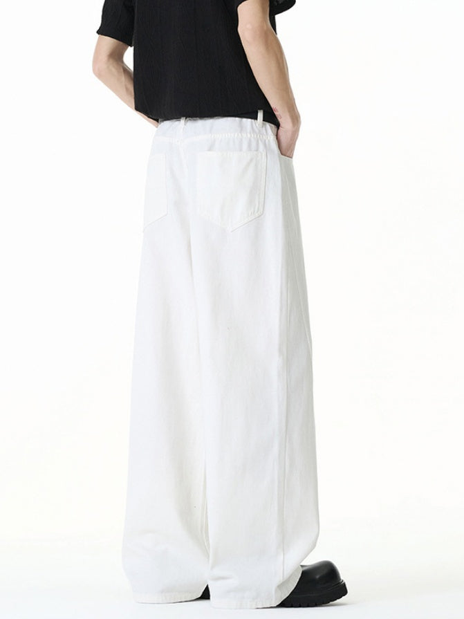 Versatile Straight-fit Wide-leg Pants