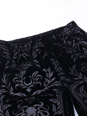Y2K Embossed Velvet High-waisted Flared Pants Slimming Pants