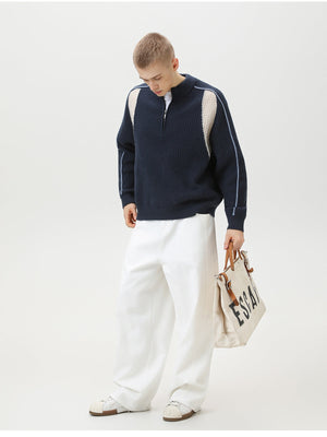 Liber Autumn Men's Color-block sweater