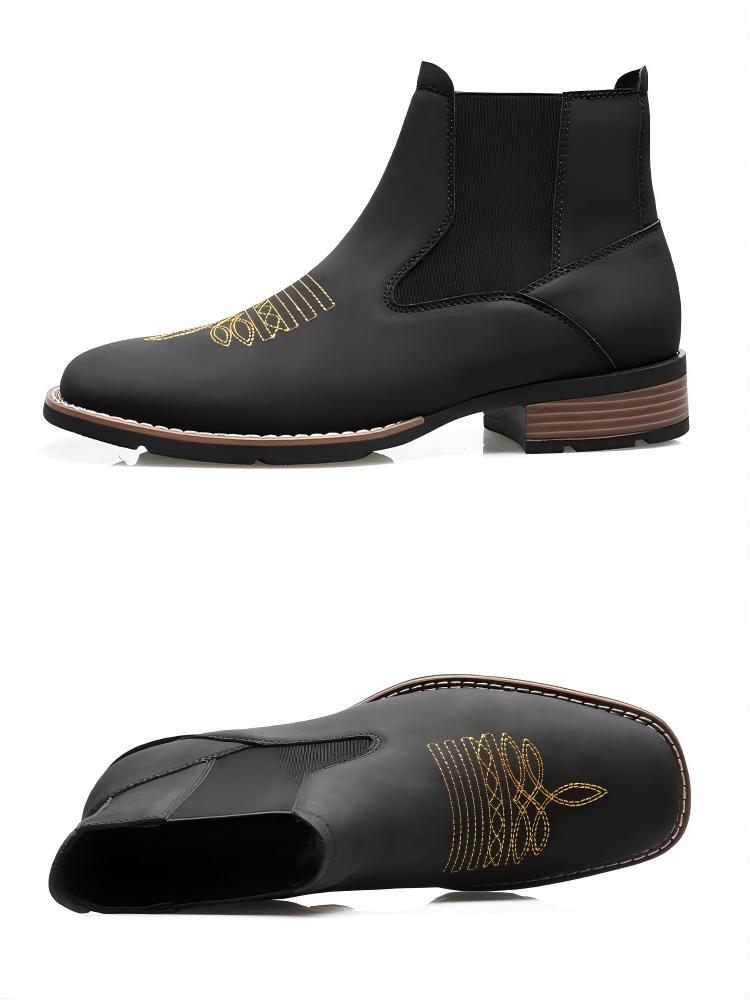 Western Embroidered Chelsea Boots