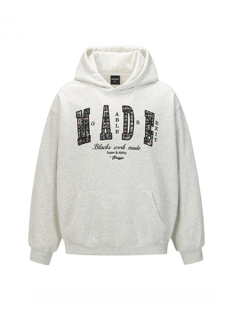 Appliqué Embroidery Letter Hoodies