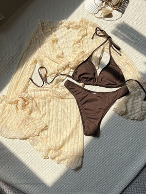 Sexy Lace Mesh Swimsuit Bikini Four-piece Set