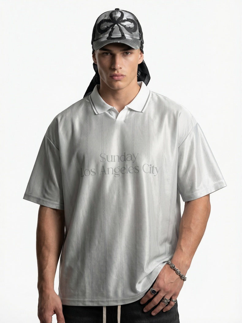 Retro Stripes Color-blocked Polo Shirt