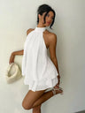 Neck Strap Backless Ruffle Mini&Short Dresses