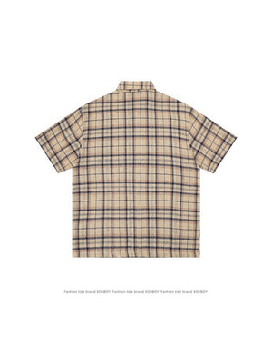 Gothic Style Splashing Ink Printed Plaid Shirts
