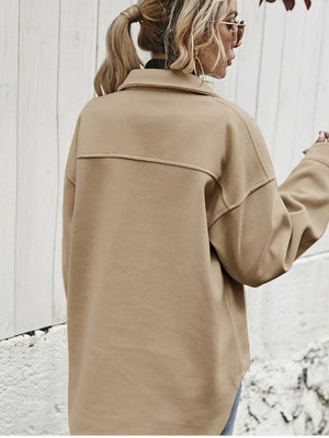 Loose-fitting Lapel Single Row Thickened Imitation Wool Daily Workplace Casual Jacket