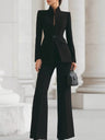 Single-button Blazer Long Suit Pants 2-piece Sets
