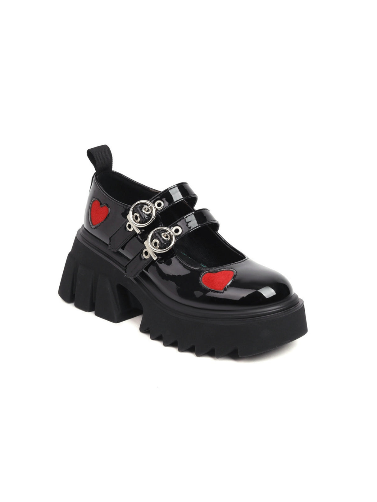 Heart-shaped Platform Mary Jane Shoes