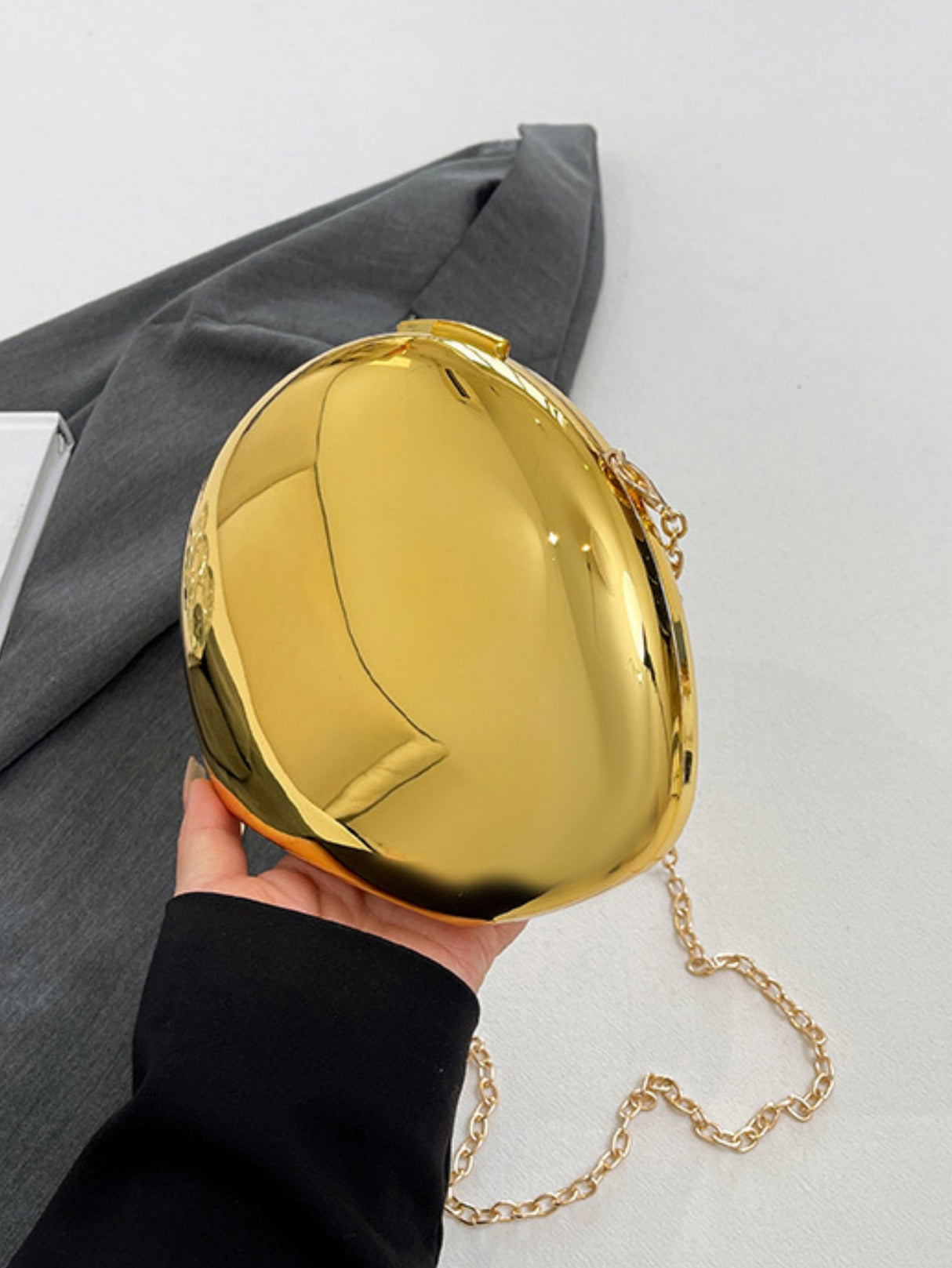 Oval Acrylic Seashell Evening Crossbody Bag
