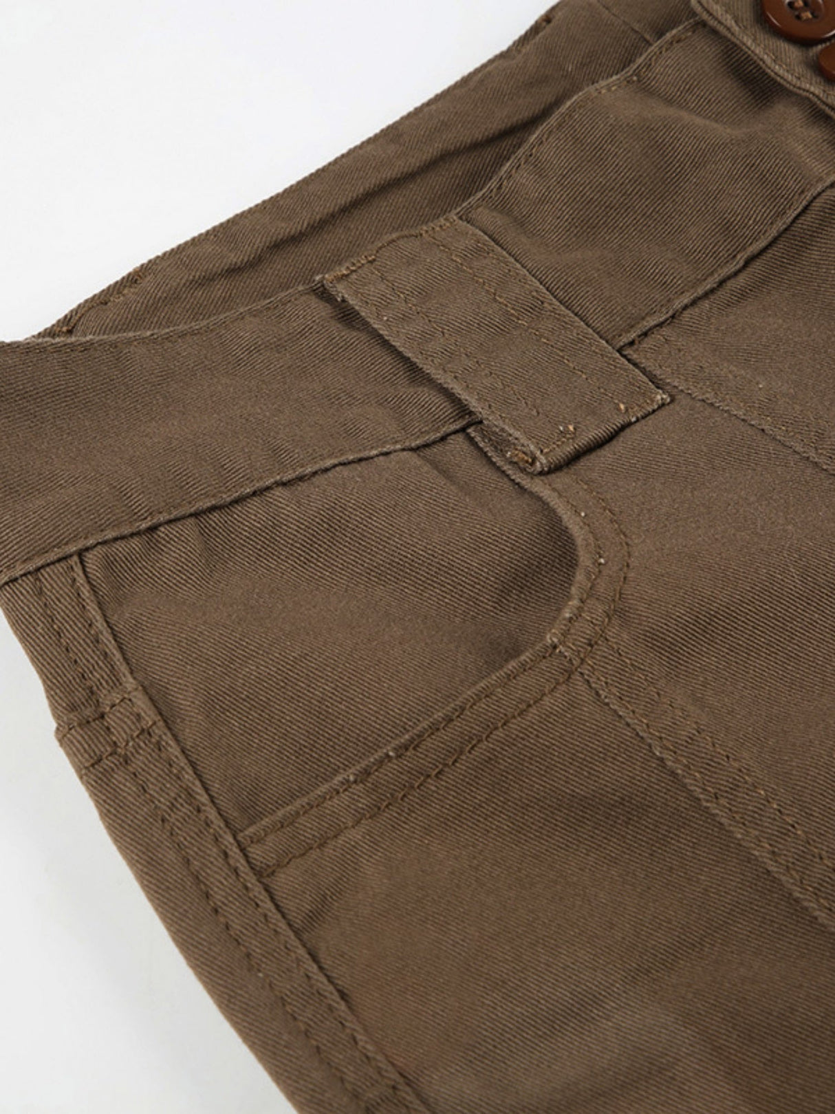 Low-rise Buttons Retro Straight-leg Pants Jeans