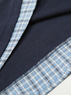 Plaid Layered-look Loose-fit POLO Shirt