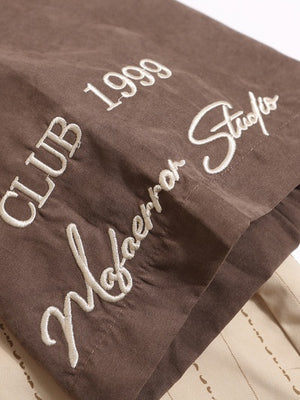 Retro Patchwork Color-blocked Vertical Stripe Shirts