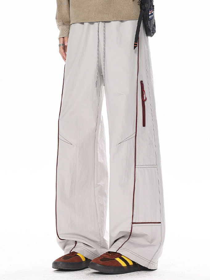 Pantalon cargo coupe droite à blocs de couleurs pour l'extérieur