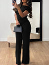 Off-shoulder Short-sleeved Trousers Two-piece Set