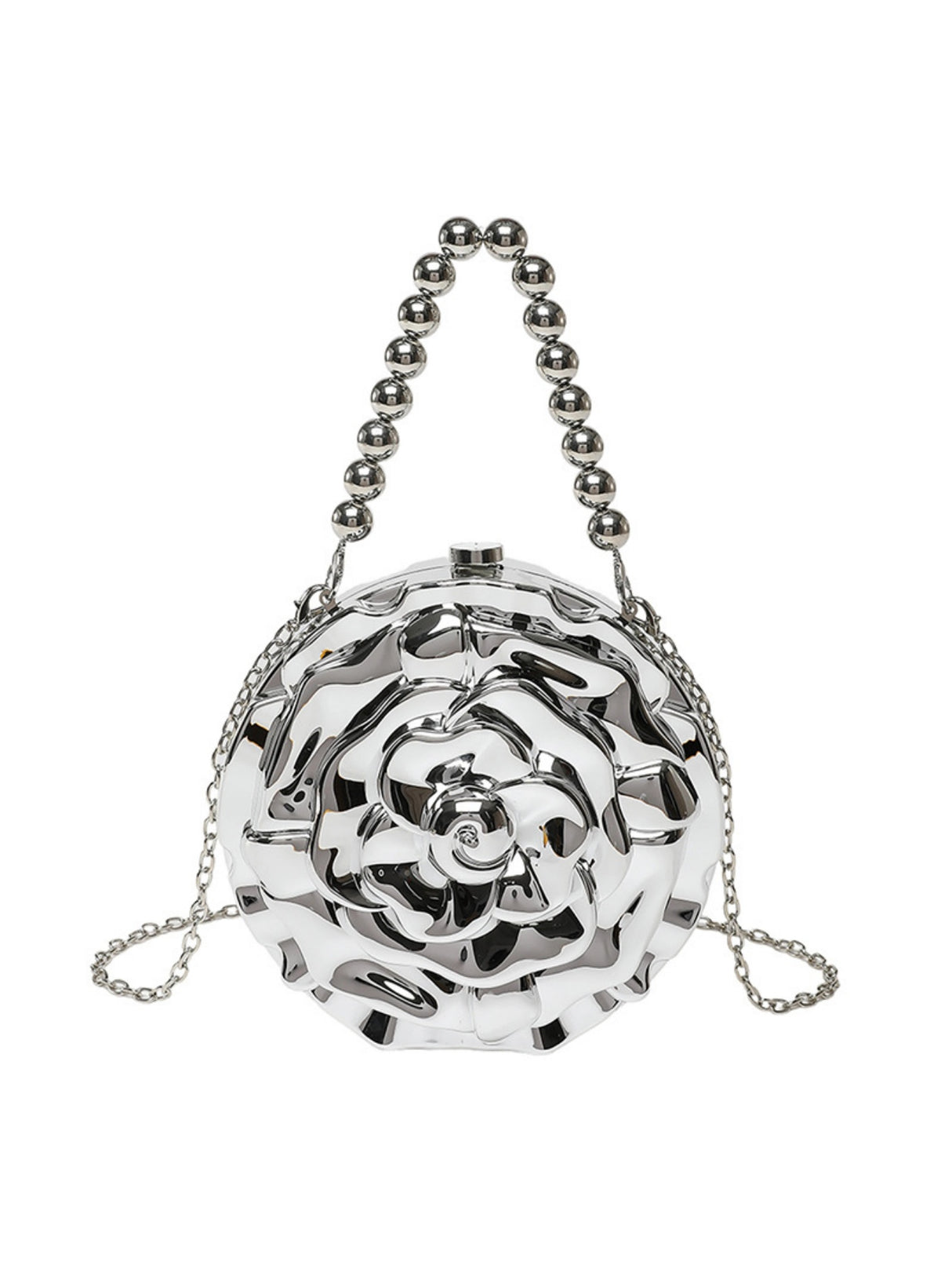 Flower-shaped Round Evening Shoulder Bag