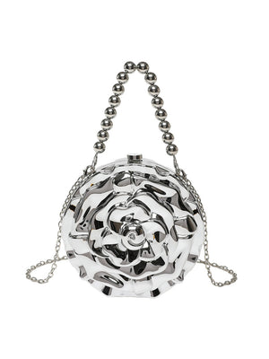 Flower-shaped Round Evening Shoulder Bag
