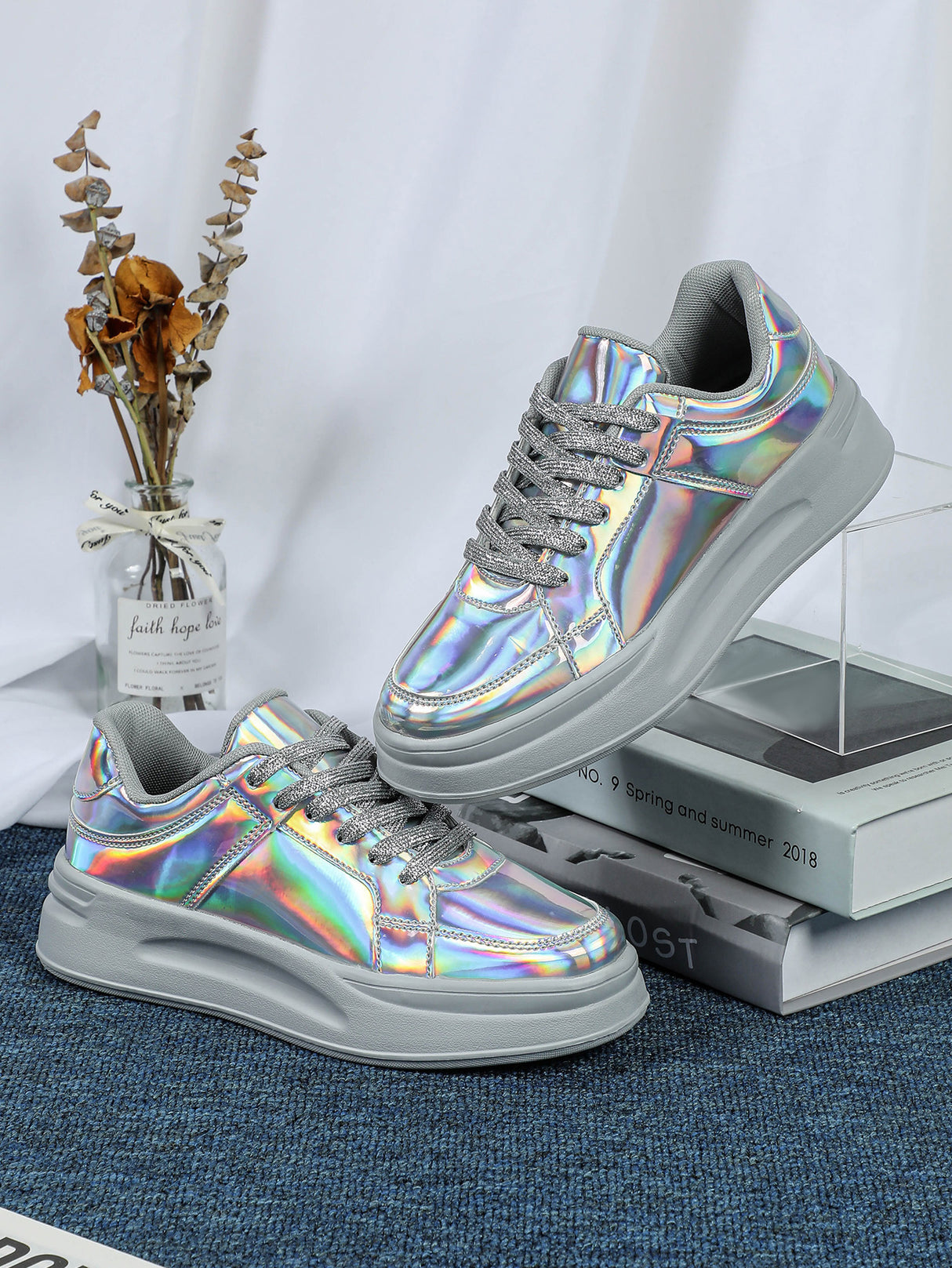 Bright Silver Women's Casual Sports Shoes