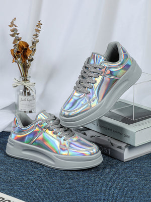 Bright Silver Women's Casual Sports Shoes