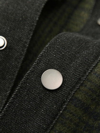 Plaid Loose-fit Wool Blend Shirts