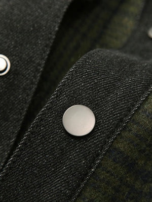 Plaid Loose-fit Wool Blend Shirts