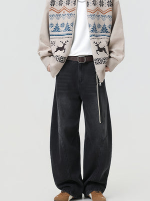 Christmas Jacquard Fair Isle Retro Ethnic Cardigan Sweater