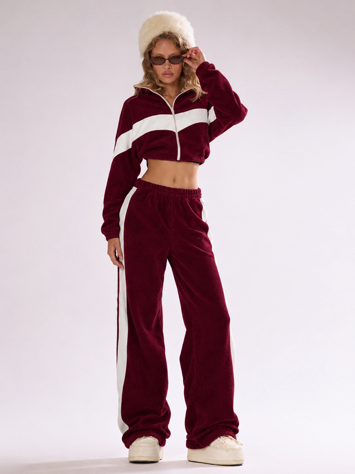 Fashionable Casual Sportswear Set, Zip-up Cardigan And Trousers, Two-piece Set