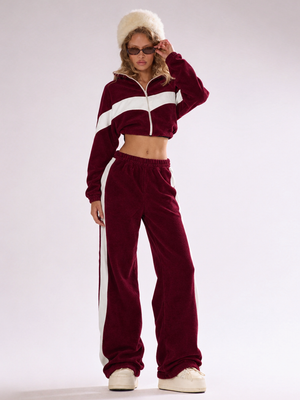 Fashionable Casual Sportswear Set, Zip-up Cardigan And Trousers, Two-piece Set