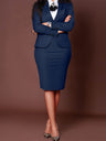 Profession Long-sleeved Suit Bodycon Dress Set 2-piece Sets
