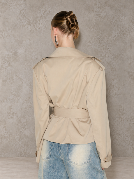 Workwear Style Long-sleeved Coat
