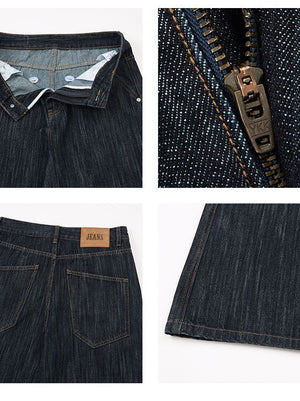Retro Washing Bamboo Pattern Type A Cleanfit Drape Jeans