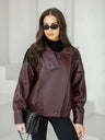 Retro Motorcycle Style Leather Jacket With Stand-up Collar