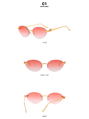 Frameless Oval Sunglasses