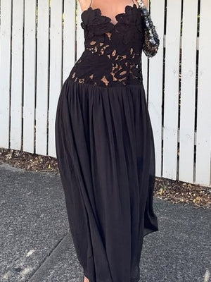 Maxikleider mit Spitzeneinsatz an der Taille für Partys