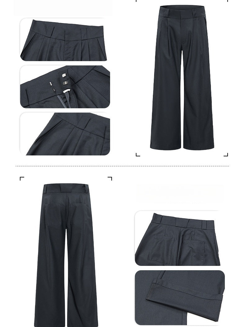 Commuting Cleanfit Straight-fit Wide-leg Dress Pants Pants