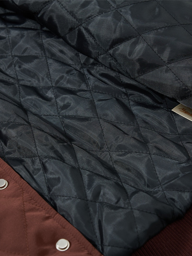 Retro Letter Embroidery Fur Collar Lapel Cotton Clothes