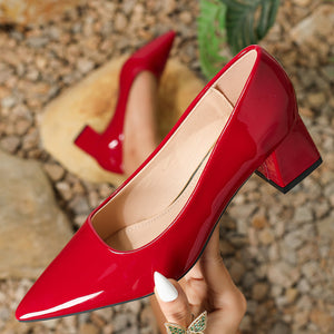 Classic Pointed-toe Chunky Heels