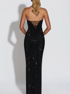 Tube Top Hip-hugging Sequins Evening Dress Maxi Dresses