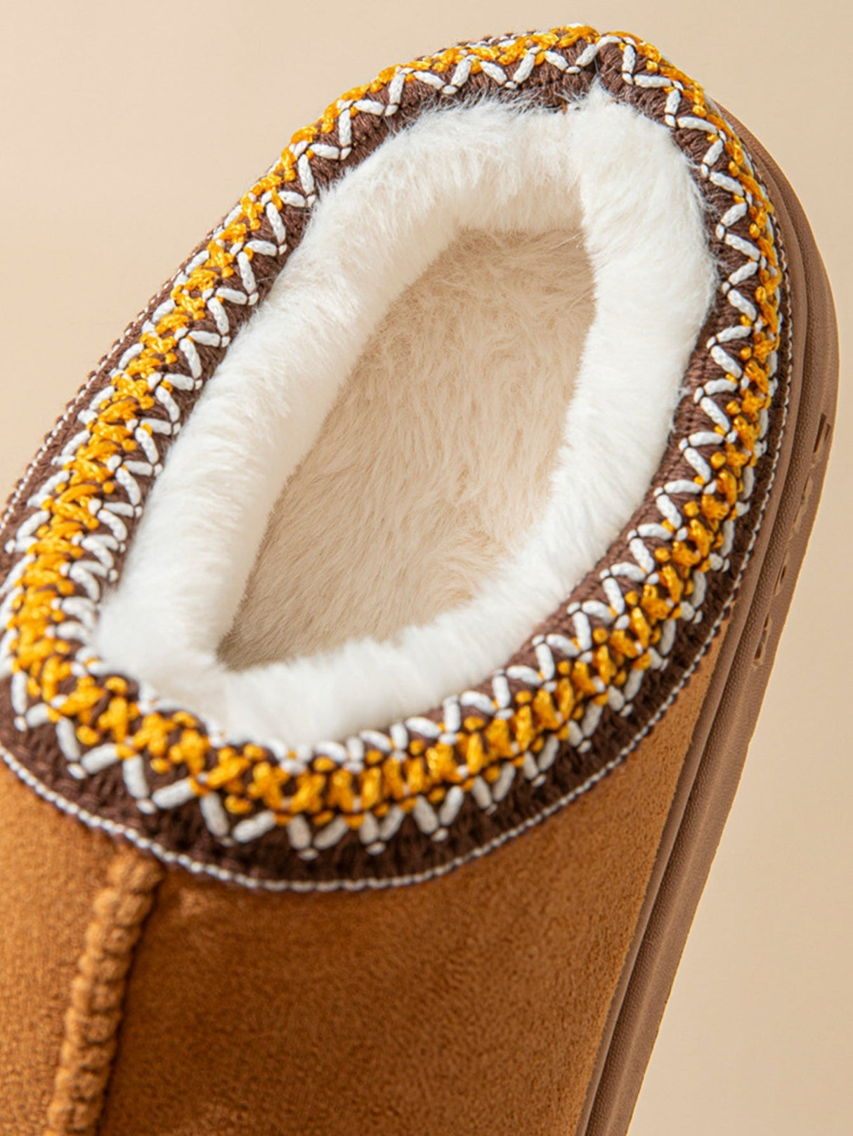 Solid Color Stitching Thick-soled Slippers
