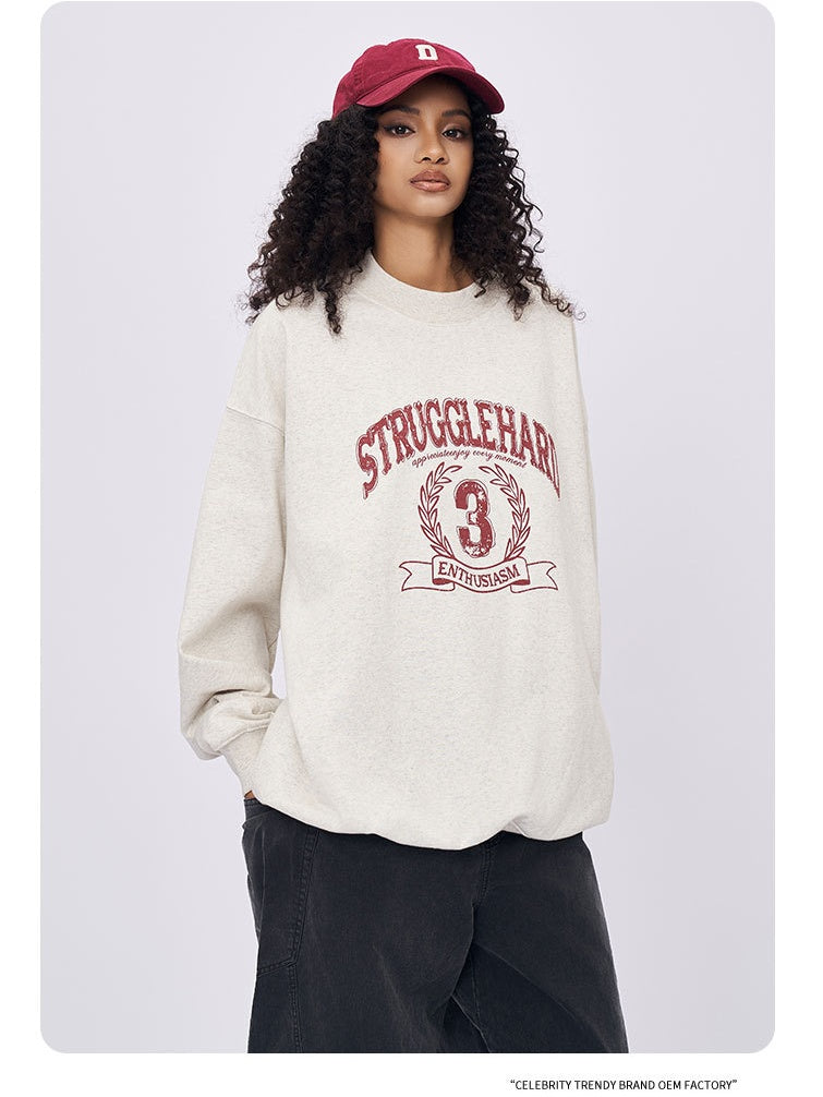 Liber Autumn Neutral wear Printed English Sweatshirts&Hoodies