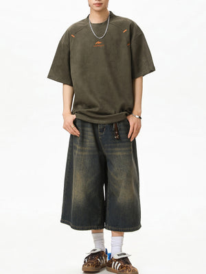 【EXPÉDITION NORMALE】T-shirts patchwork imprimés color-block